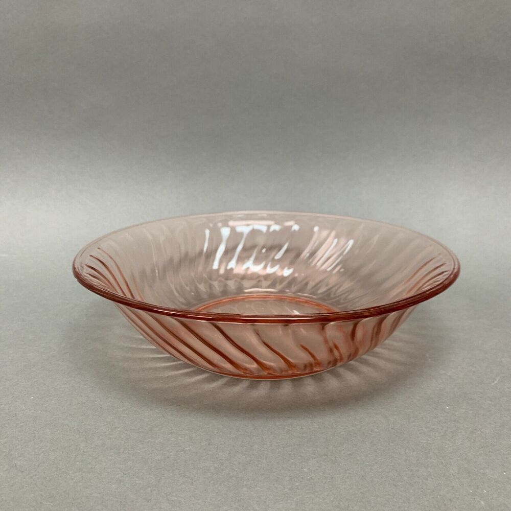 Pink Glass Bowl Swirl 8 7/8" x 2 1/4" High